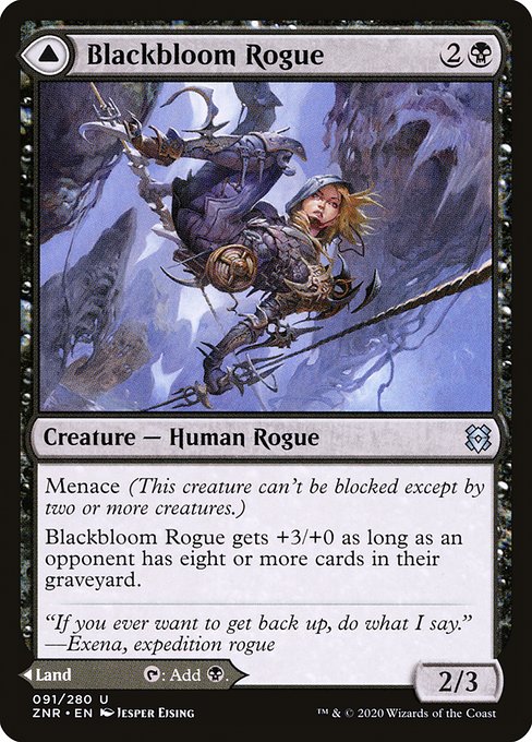 Blackbloom Rogue // Blackbloom Bog (91) [Zendikar Rising]