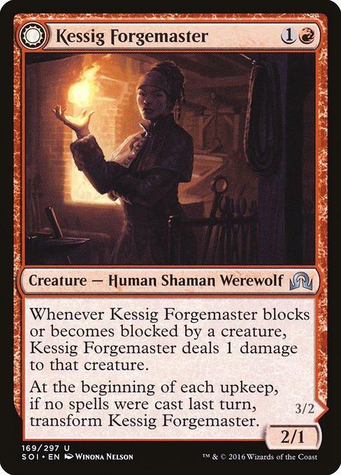 Kessig Forgemaster // Flameheart Werewolf (169) [Shadows over Innistrad]