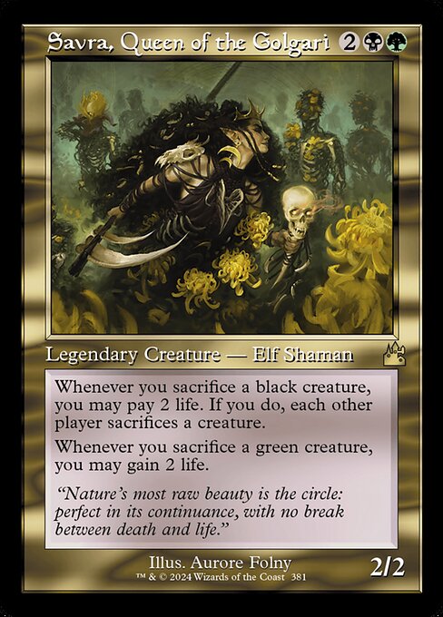 Savra, Queen of the Golgari (381) [Ravnica Remastered]