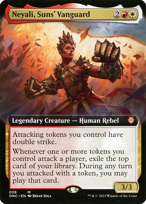 Neyali, Suns' Vanguard (38) [Phyrexia: All Will Be One Commander] [Extended Art]