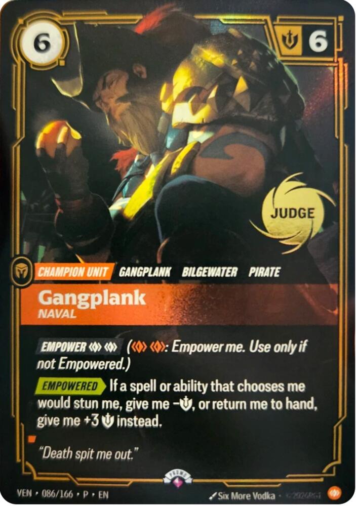 Gangplank, Naval (086/166) [Riftbound Judge Promotional Cards]