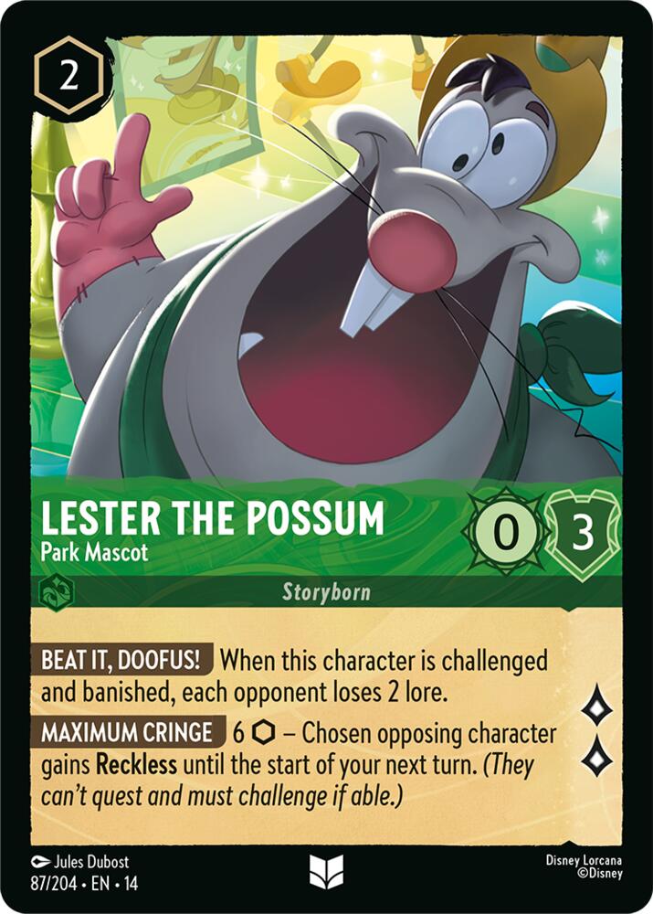 Lester the Possum - Park Mascot (87/204) [Hyperia City]