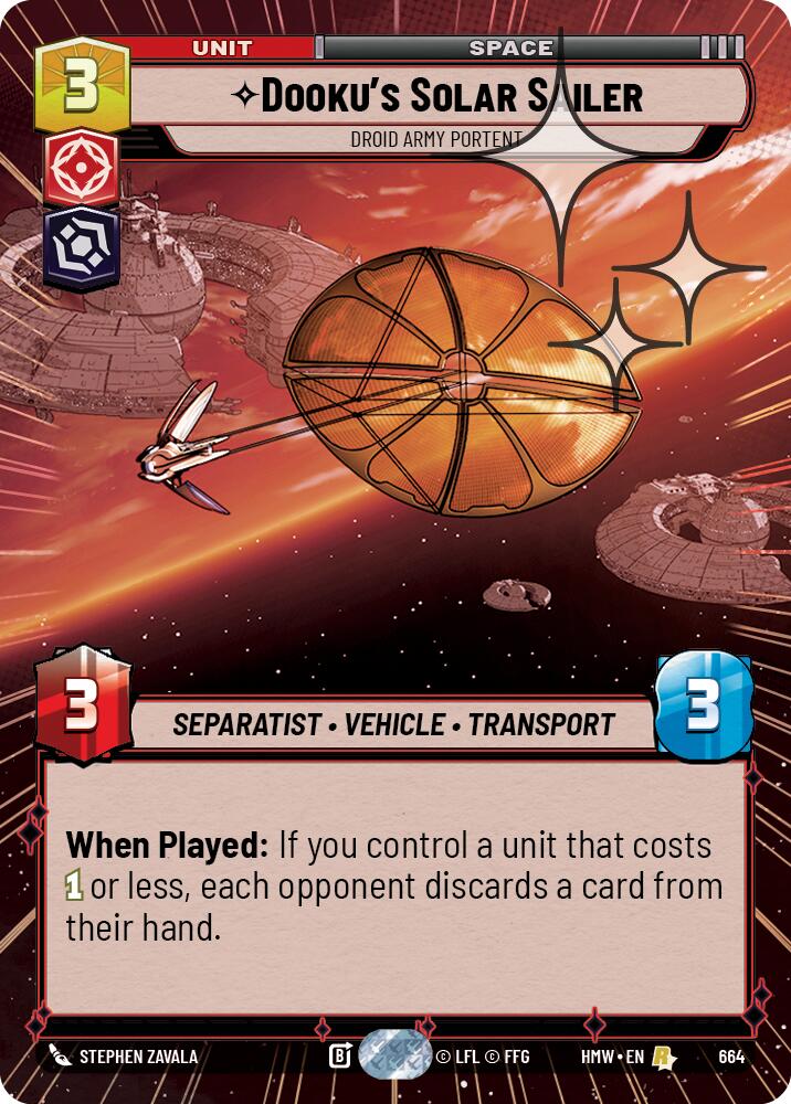 Dooku's Solar Sailer - Droid Army Portent (Hyperspace Foil) (664) [Homeworlds]