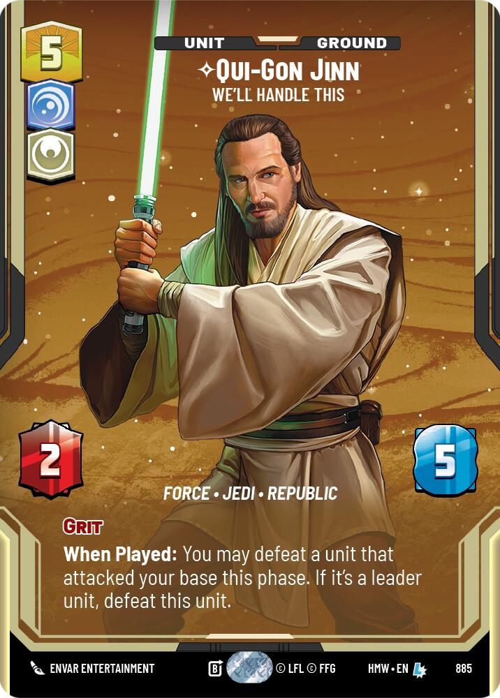Qui-Gon Jinn - We'll Handle This (Prestige Foil) (885) [Homeworlds]