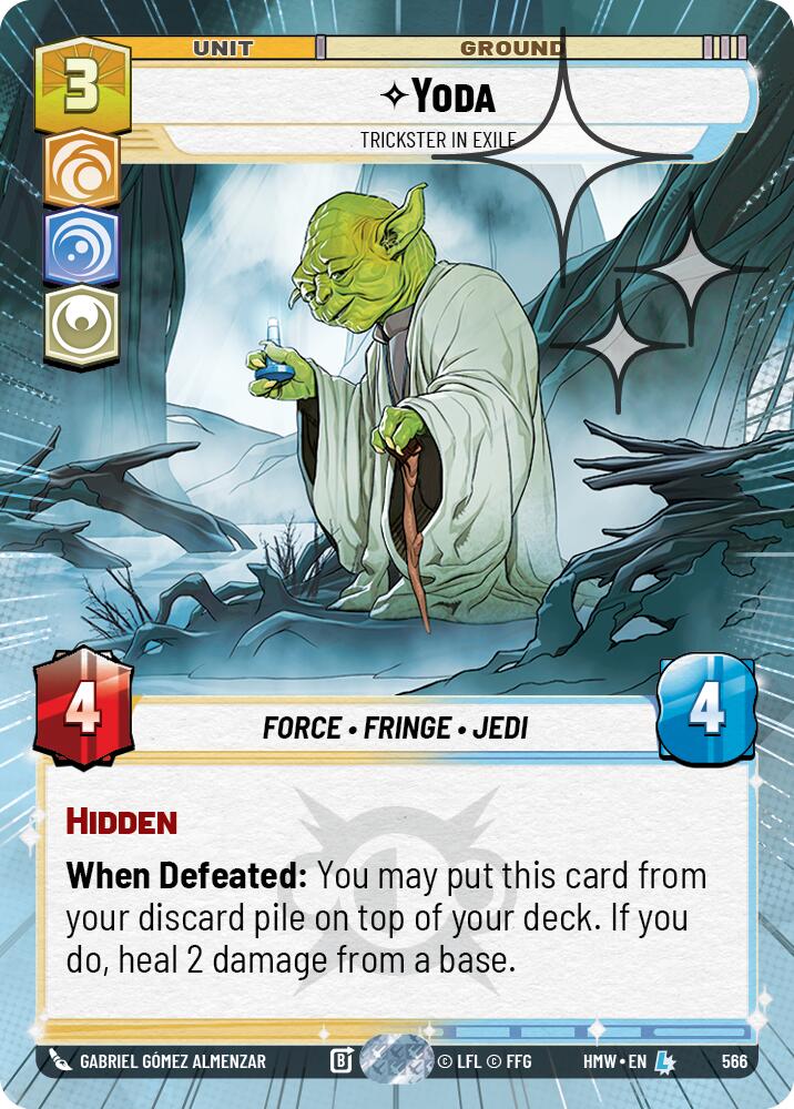 Yoda - Trickster in Exile (Hyperspace Foil) (566) [Homeworlds]