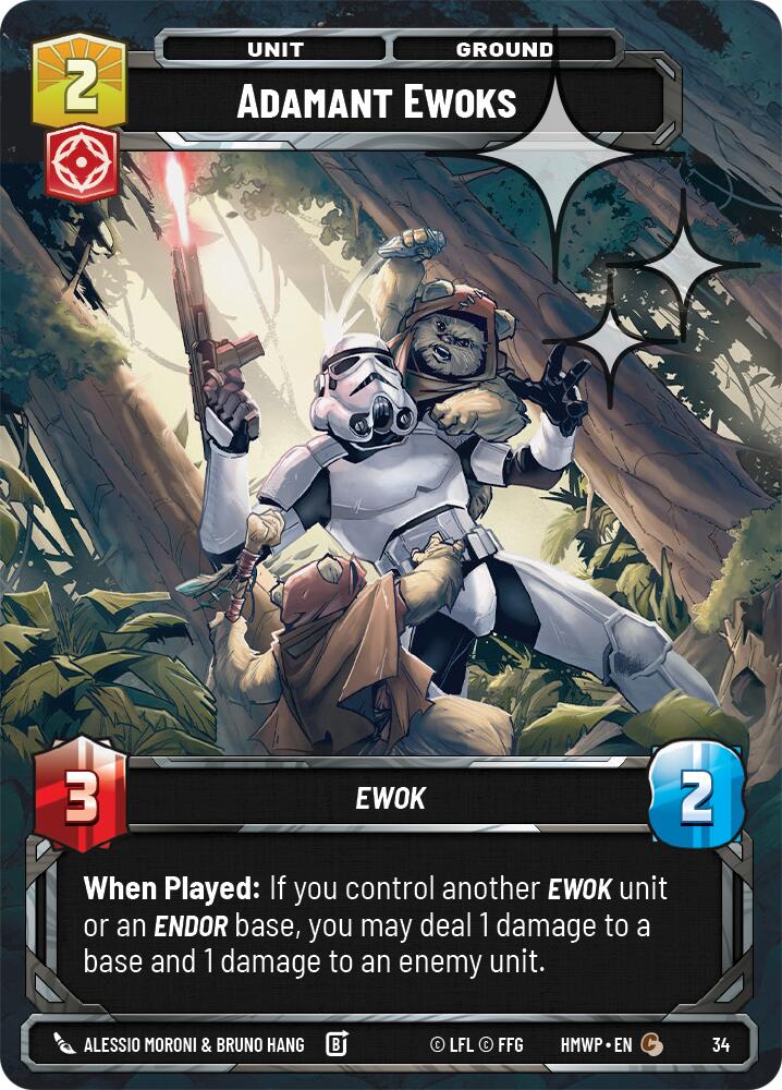 Adamant Ewoks (Foil) (34) [Homeworlds: Weekly Play Promos]