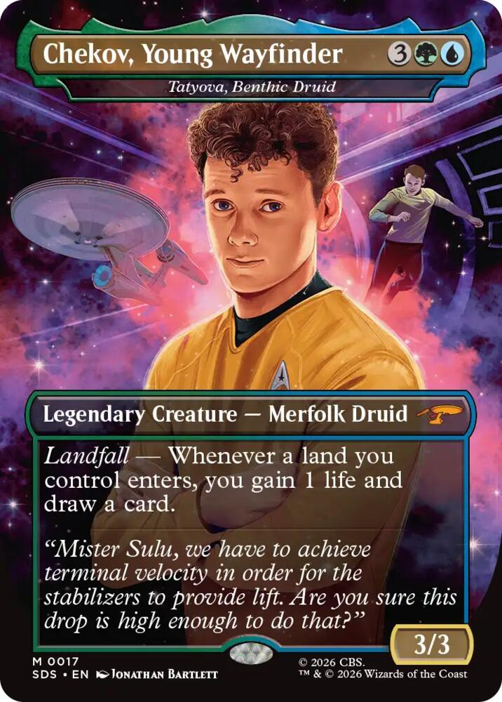 Chekov, Young Wayfinder - Tatyova, Benthic Druid (Borderless) (17) [Star Trek: Stardates]