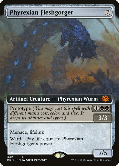 Phyrexian Fleshgorger (332) [The Brothers' War] [Extended Art]