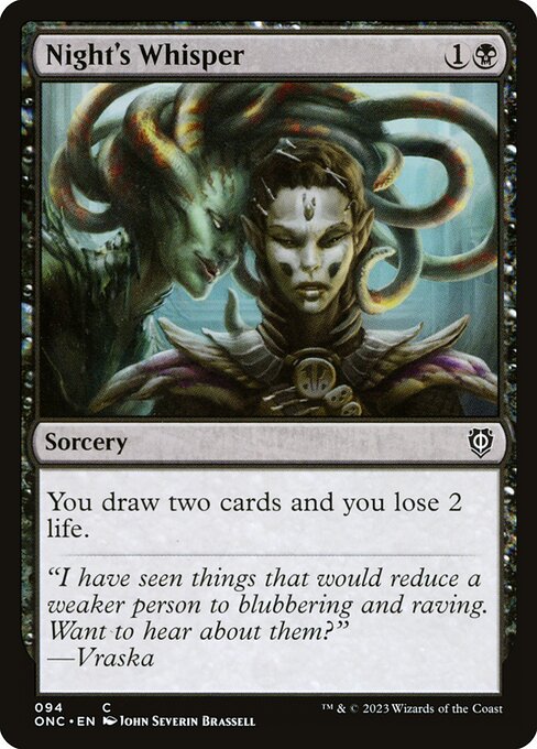 Night's Whisper (94) [Phyrexia: All Will Be One Commander]