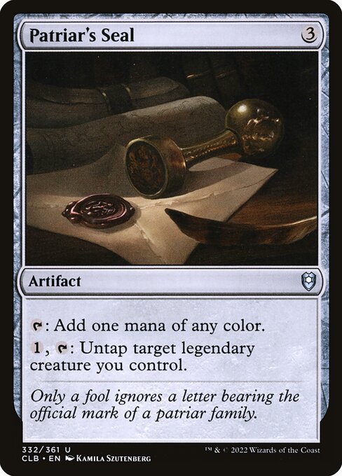 Patriar's Seal (332) [Commander Legends: Battle for Baldur's Gate]