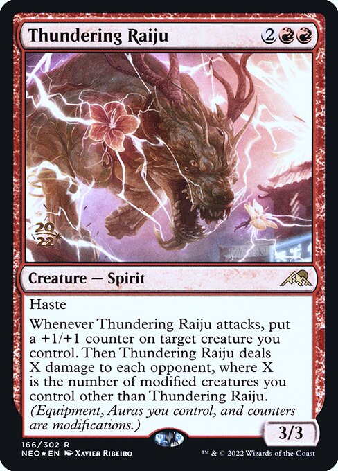 Thundering Raiju (166s) [Kamigawa: Neon Dynasty Promos]