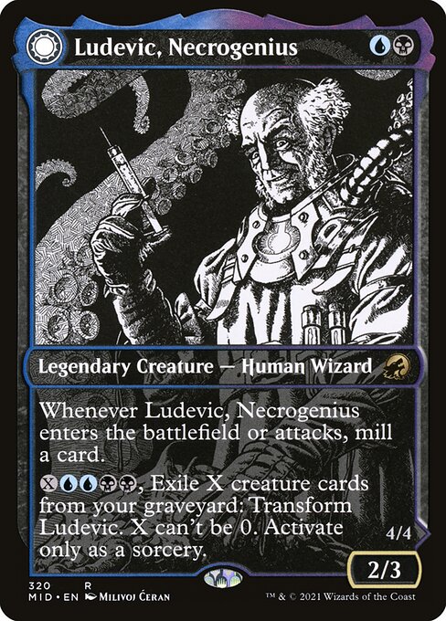 Ludevic, Necrogenius // Olag, Ludevic's Hubris (320) [Innistrad: Midnight Hunt] [Showcase]