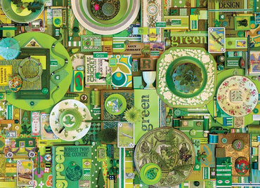 Green 1000 piece puzzle with poster Cobble Hill image 1