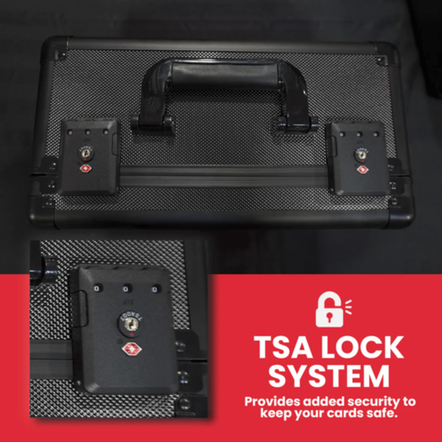 EVORETRO Red And Sliver Graded Card X Case 3 Rows TSA Lock