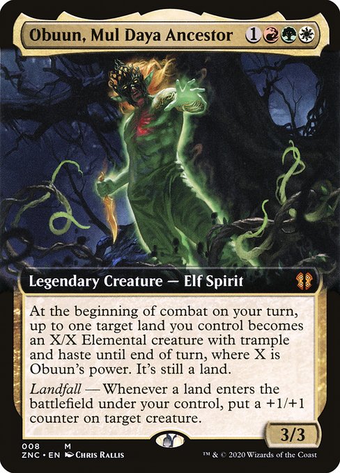 Obuun, Mul Daya Ancestor (8) [Zendikar Rising Commander] [Extended Art]