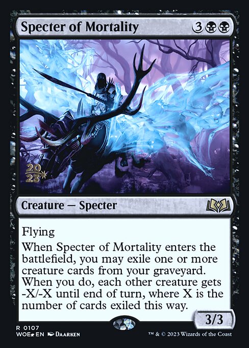 Specter of Mortality (107s) [Wilds of Eldraine Promos]