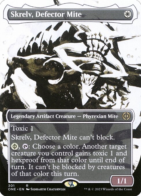 Skrelv, Defector Mite (301) [Phyrexia: All Will Be One] [Showcase, Borderless]