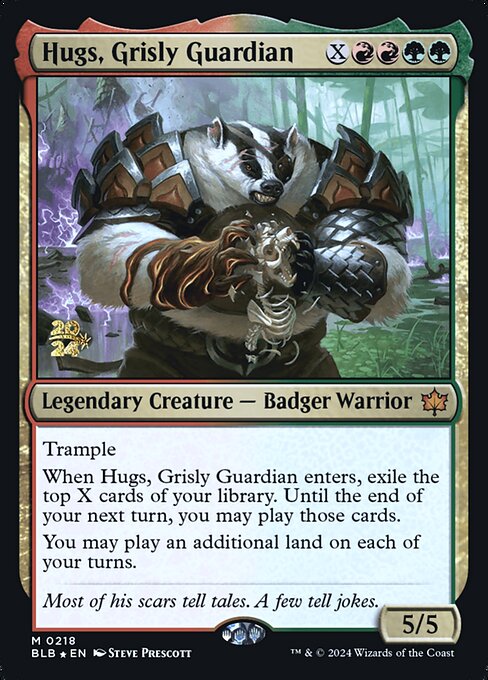 Hugs, Grisly Guardian (218s) [Bloomburrow Promos]