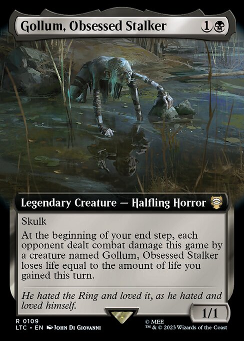 Gollum, Obsessed Stalker (109) [Tales of Middle-earth Commander] [Extended Art]