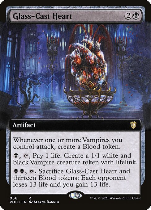 Glass-Cast Heart (56) [Crimson Vow Commander] [Extended Art]