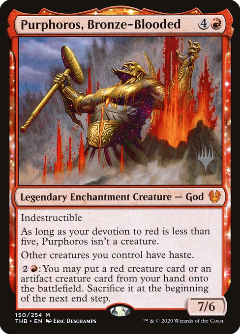 Purphoros, Bronze-Blooded (150p) [Theros Beyond Death Promos]