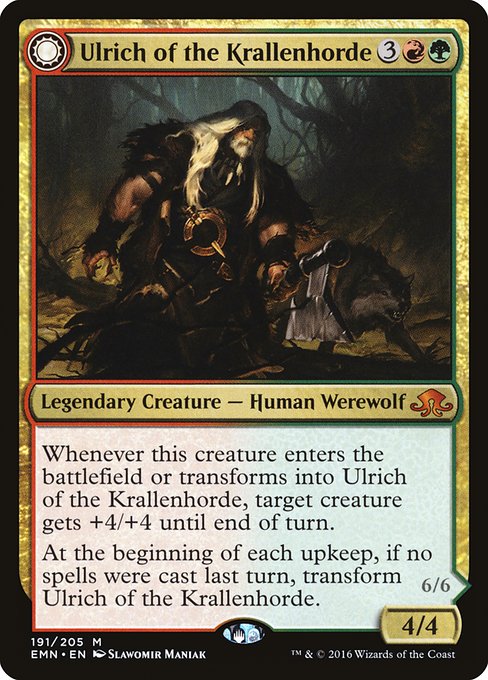 Ulrich of the Krallenhorde // Ulrich, Uncontested Alpha (191) [Eldritch Moon]