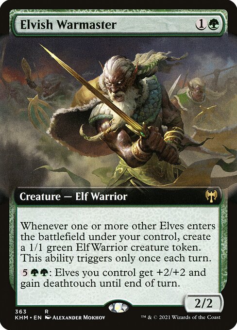 Elvish Warmaster (363) [Kaldheim] [Extended Art]