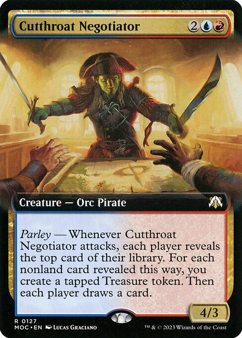 Cutthroat Negotiator (127) [March of the Machine Commander] [Extended Art]