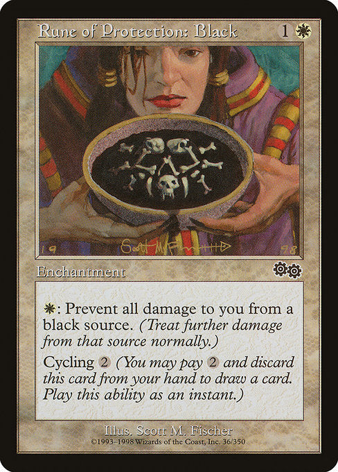 Rune of Protection: Black (36) [Urza's Saga]
