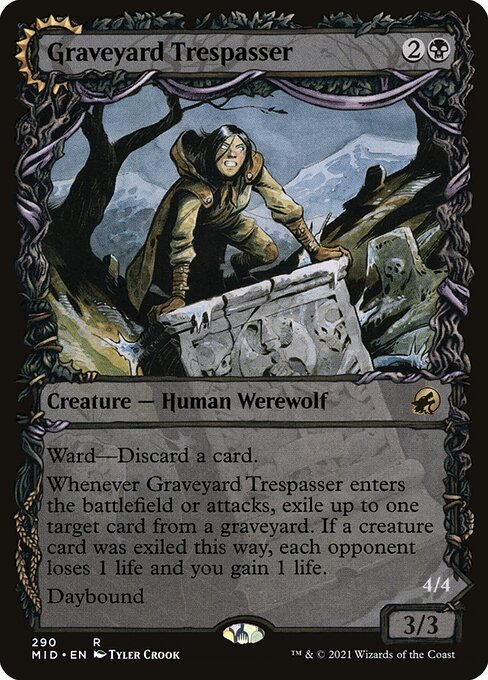 Graveyard Trespasser // Graveyard Glutton (290) [Innistrad: Midnight Hunt] [Showcase]