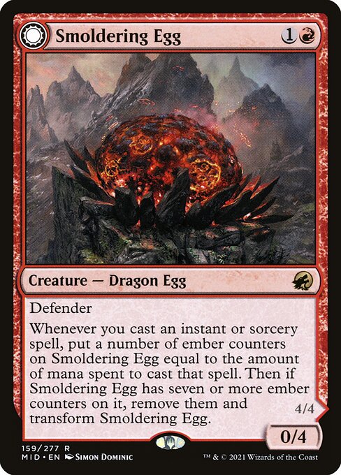 Smoldering Egg // Ashmouth Dragon (159) [Innistrad: Midnight Hunt]