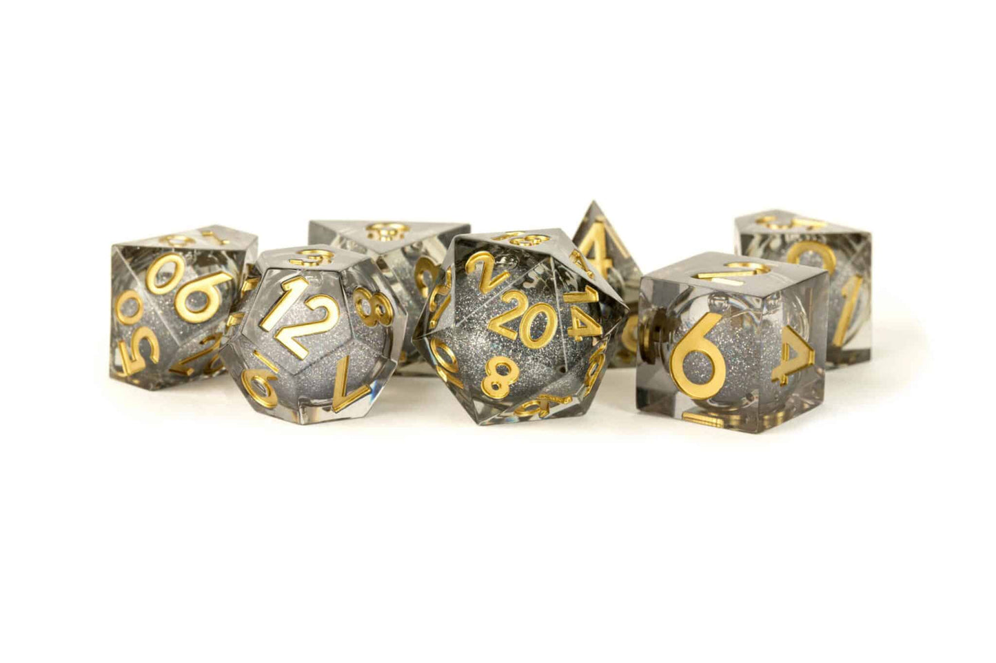 Vanishing Oil Liquid Core Sharp Edge Resin 7 Piece Dice Set image 0