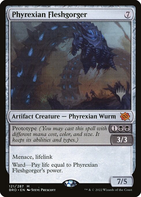 Phyrexian Fleshgorger (121p) [The Brothers' War Promos]