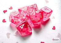 CHX20384 Pink Mini Translucent 7pc Poly Dice Set image 0