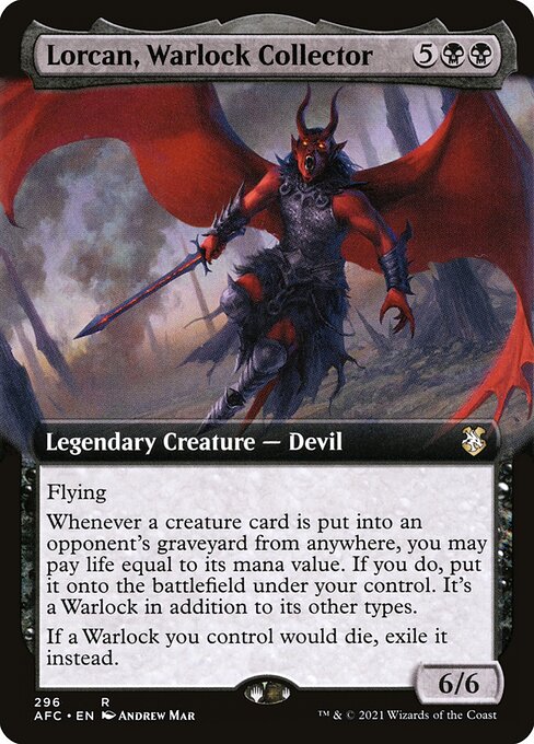 Lorcan, Warlock Collector (296) [Forgotten Realms Commander] [Extended Art]