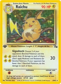 Raichu (14) (14/62) [Fossil]