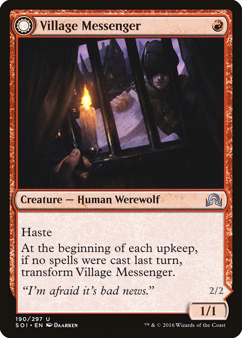 Village Messenger // Moonrise Intruder (190) [Shadows over Innistrad]