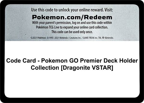 Code Card - Pokemon GO Premier Deck Holder Collection [Dragonite VSTAR] [Pokemon GO]