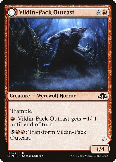 Vildin-Pack Outcast // Dronepack Kindred (148) [Eldritch Moon]