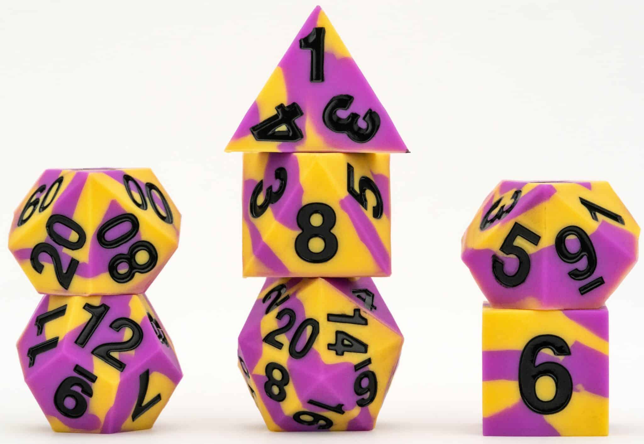 Fanroll Intersex Pride Silicone RPG Dice 7pc Set image 0