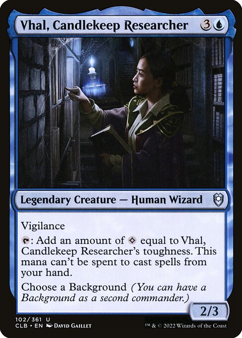 Vhal, Candlekeep Researcher (102) [Commander Legends: Battle for Baldur's Gate]