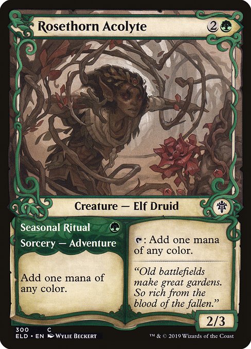Rosethorn Acolyte // Seasonal Ritual (300) [Throne of Eldraine] [Showcase]