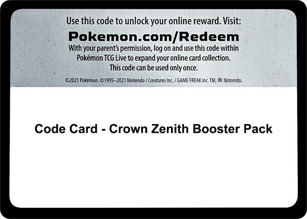 Code Card - Crown Zenith Booster Pack [Crown Zenith]