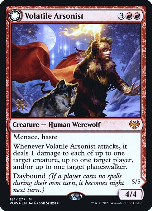 Volatile Arsonist // Dire-Strain Anarchist (181s) [Innistrad: Crimson Vow Promos]