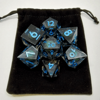 Liquid Core Black With Green Demon Eye 7 Piece Dice Set image 0