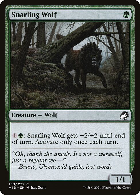 Snarling Wolf (199) [Innistrad: Midnight Hunt]
