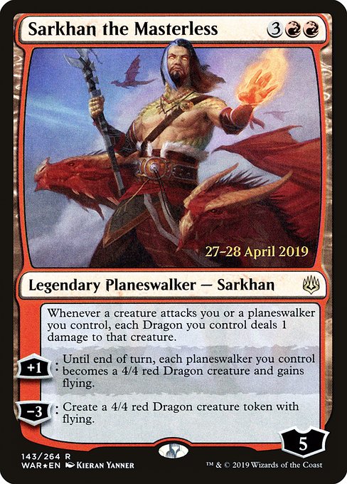 Sarkhan the Masterless (143s) [War of the Spark Promos]