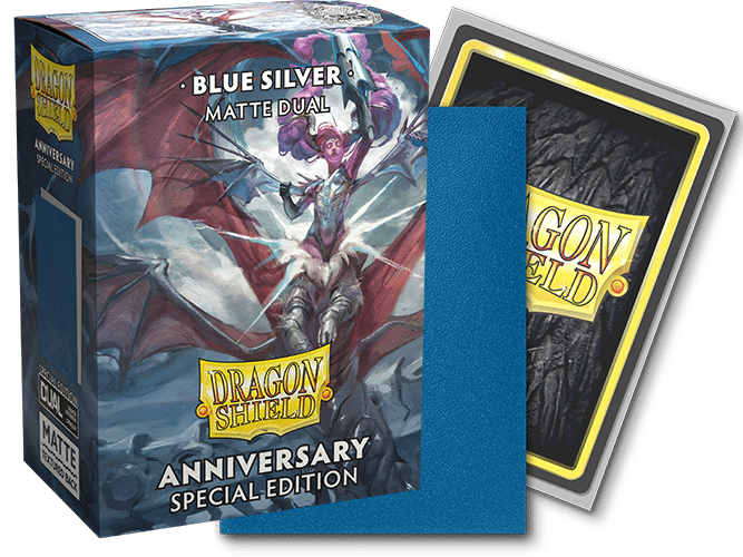 Dragon Shield Anniversary Special Edition Blue/Silver Matte Dual 100ct Sleeves image 0