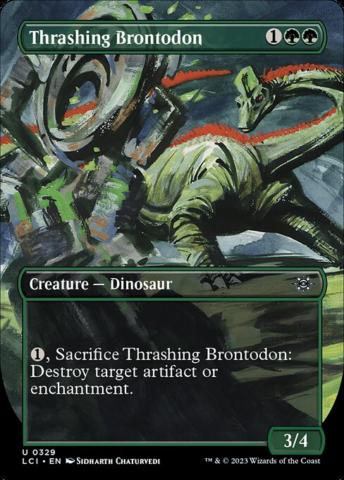 Thrashing Brontodon (329) [The Lost Caverns of Ixalan] [Borderless]