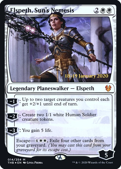 Elspeth, Sun's Nemesis (14s) [Theros Beyond Death Promos]